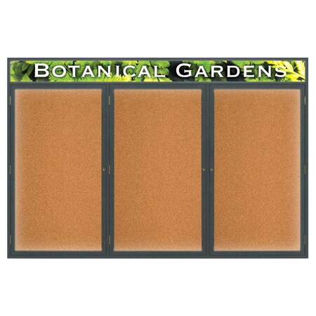 United Visual Products Open Faced Traditional Rounded Corkboard UV642ARC-BLACK-APRICOT